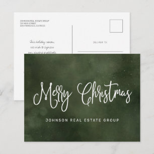 Modern Festive Green Christmas Business Holiday Postcard