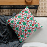 Modern Festive Polka Dot Red Pink Green Pattern  Throw Pillow<br><div class="desc">Simple modern merry and bright pattern with circles in pink,  red,  and green colours.</div>