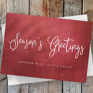 Modern Festive Red Christmas Business Holiday Card