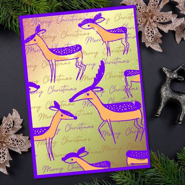 Modern Festive Reindeer Christmas Holiday Card (Creator Uploaded)
