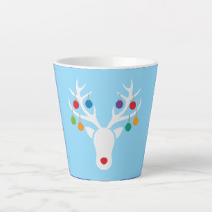Modern Festive Rudolph Reindeer with Ornament  Latte Mug