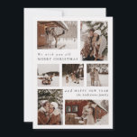 Modern Festive seven Photo collage Christmas   Holiday Card<br><div class="desc">Modern Festive seven Photo collage Christmas HolidayCard</div>