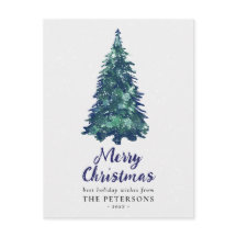 Modern Festive Snowy Green Christmas Tree