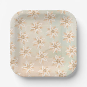 modern festive watercolor christmas paper plate