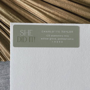 Modern Fete Green She Did It Graduation Return