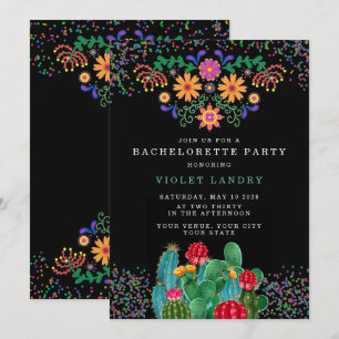 Modern Fiesta and Cactus Bachelorette Party Invitation