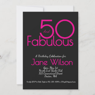 Modern Fifty and Fabulous Bold 50th Birthday Party Invitation