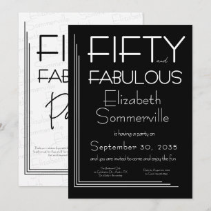 Modern Fifty and Fabulous Bold 50th Birthday Party Invitation