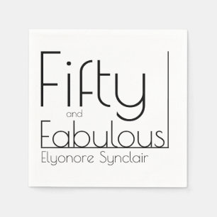 Modern Fifty and Fabulous Bold 50th Birthday Party Napkin