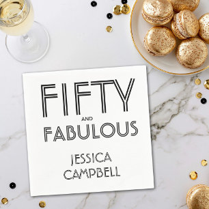 Modern Fifty and Fabulous Bold 50th Birthday Party Napkin