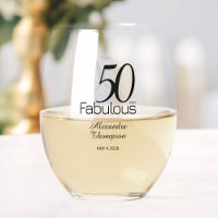 Modern Fifty and Fabulous Bold 50th Double-Sided