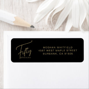 Modern Fifty and Fabulous Script 50th Birthday
