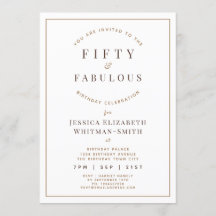 Modern Fifty & Fabulous Birthday