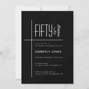 &*Modern Fifty & Fabulous Bold 50th Birthday Party Invitation