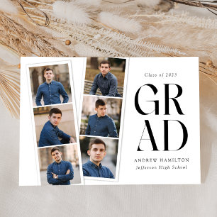 Modern Filmstrip 6 Photo Collage Graduation Announcement