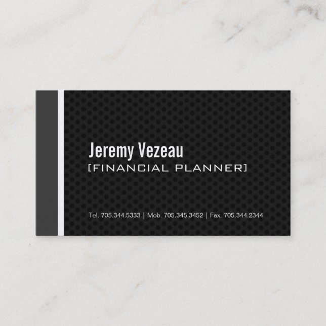 Modern Financial Planner Business Cards (Front)