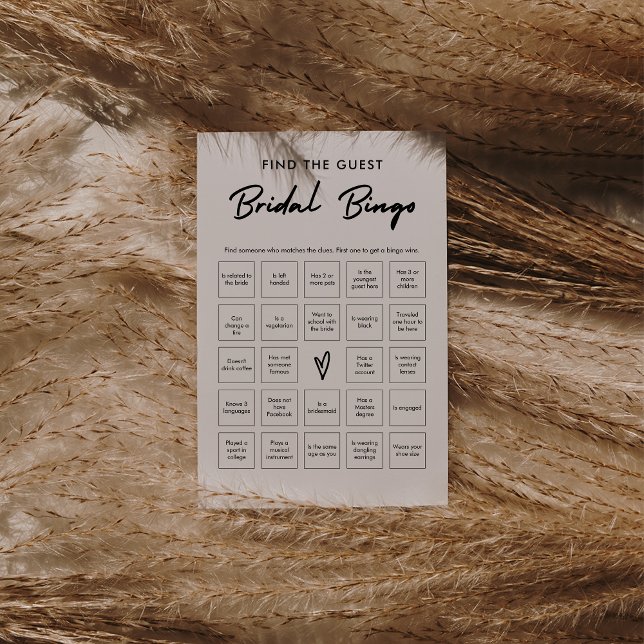 Modern Find the Guest Bridal Shower Bingo Game (Creator Uploaded)