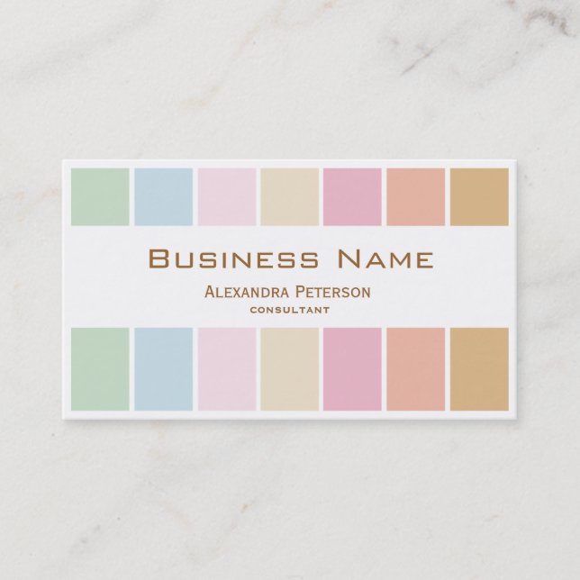 modern fine colour pastel palette business card (Front)