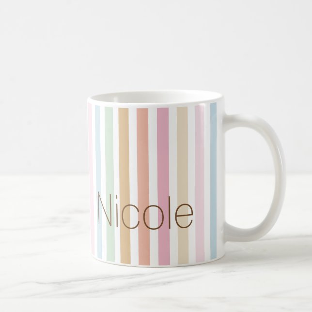 modern fine pastel colors monogram coffee mug (Right)