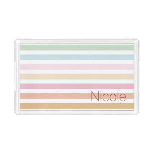 modern fine pastel colour monogram acrylic tray