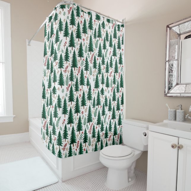 Modern Fir Forest Christmas Trees Pattern  (In Situ)