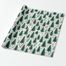 Modern Fir Forest Christmas Trees Pattern 