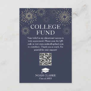 Modern Fireworks College Fund Graduation Enclosure Card