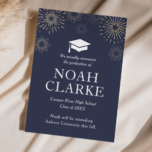 Modern Fireworks Graduation Announcement