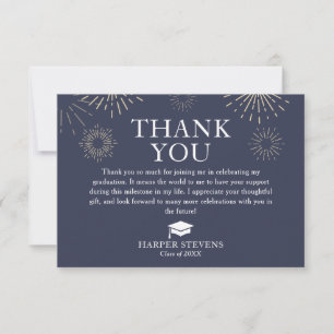 Modern Fireworks Graduation Thank You with Message