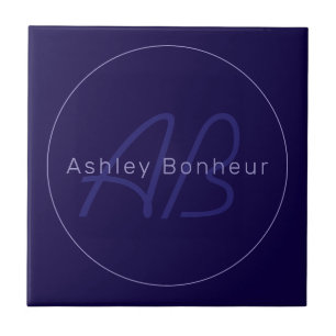 Modern First and Last Name w/Monogram Tile