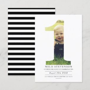 Modern First Birthday Party Invite