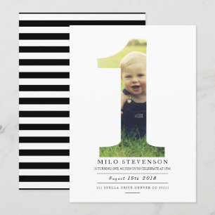 Modern First Birthday Party Invite