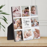 Modern First Father's Day Baby Photo Collage  Plaque<br><div class="desc">Something special for his first Father's Day: a modern,  trendy Instagram friendly family baby photo collage plaque with modern script typography and your personal names and message. Customize with your own precious first newborn pictures and make this a gift he'll smile about for years to come.</div>