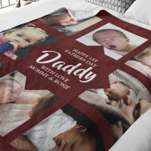 Modern   First Fathers Day   Photo Collage Fleece