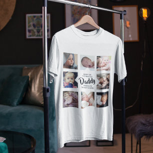Modern   First Fathers Day   Photo Collage T-Shirt