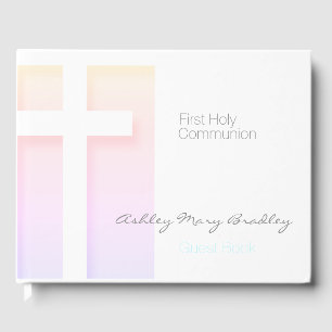 Modern First Holy Communion pastel colours Guest B Guest Book