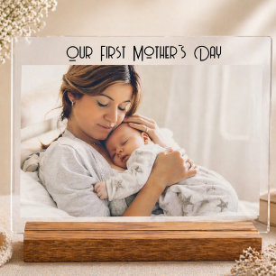 Modern  First Mother's Day Photo Acrylic Gift Sign