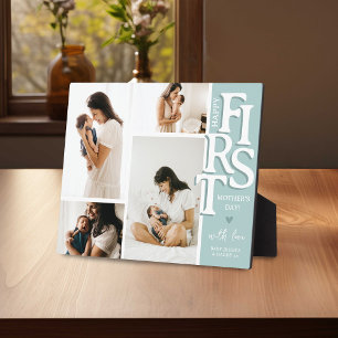 Modern FIRST Mother's Day Picture Collage Keepsake Plaque