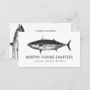 Modern Fishing Charter Boat Captain Business Card