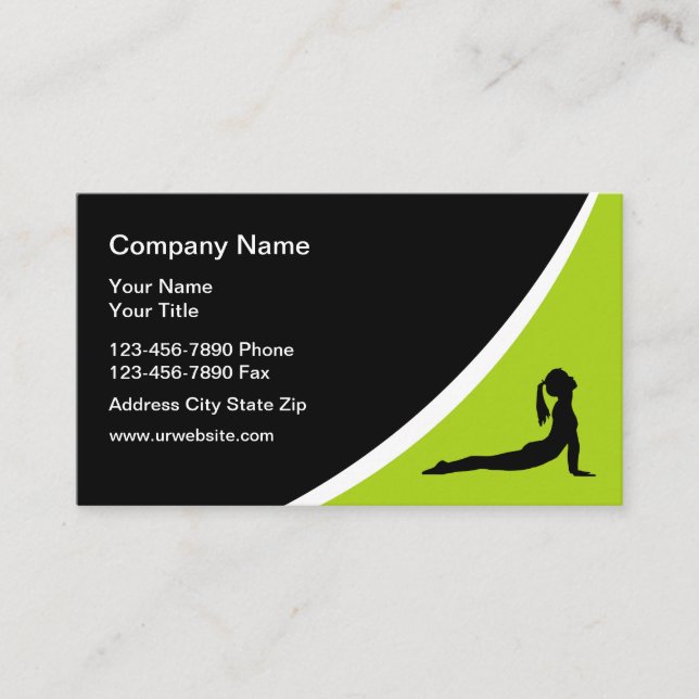 Modern Fitness Business Template Business Card (Front)