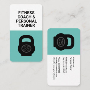Modern fitness coach personal trainer kettlebell business card