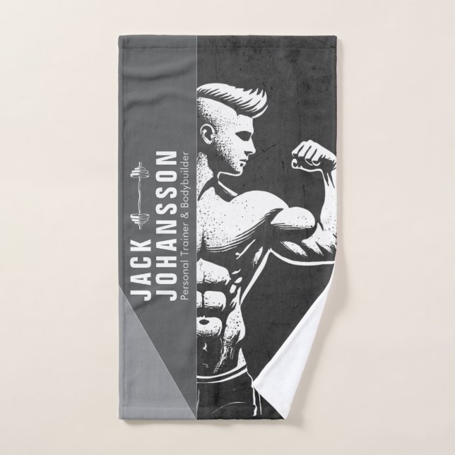 Modern Fitness Trainer Bodybuilding Gym Instructor Hand Towel (Hand Towel)