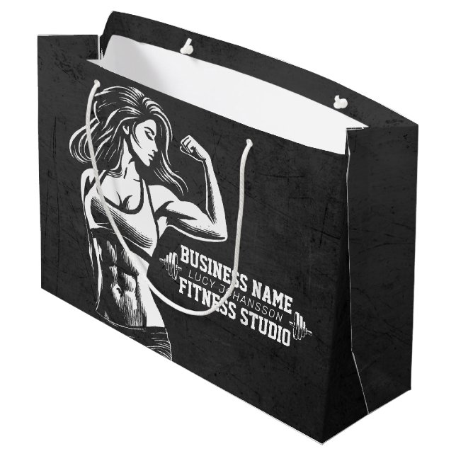 Modern Fitness Trainer Bodybuilding Gym Instructor Large Gift Bag (Back Angled)