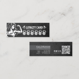 Modern Fitness Trainer Bodybuilding Gym Instructor Loyalty Card