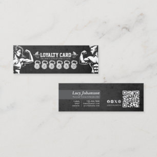 Modern Fitness Trainer Bodybuilding Gym Instructor Loyalty Card