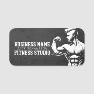 Modern Fitness Trainer Bodybuilding Gym Instructor Name Tag