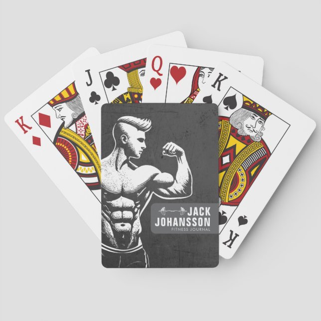 Modern Fitness Trainer Bodybuilding Gym Instructor Playing Cards (Back)