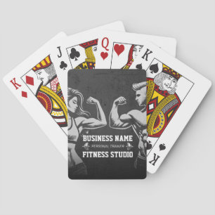Modern Fitness Trainer Bodybuilding Gym Instructor Playing Cards