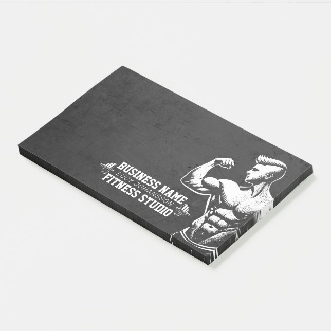 Modern Fitness Trainer Bodybuilding Gym Instructor Post-it Notes (Angled)
