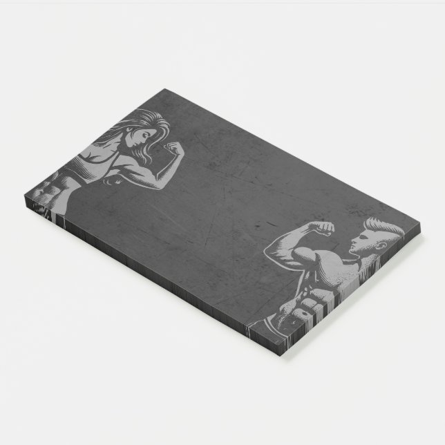 Modern Fitness Trainer Bodybuilding Gym Instructor Post-it Notes (Angled)